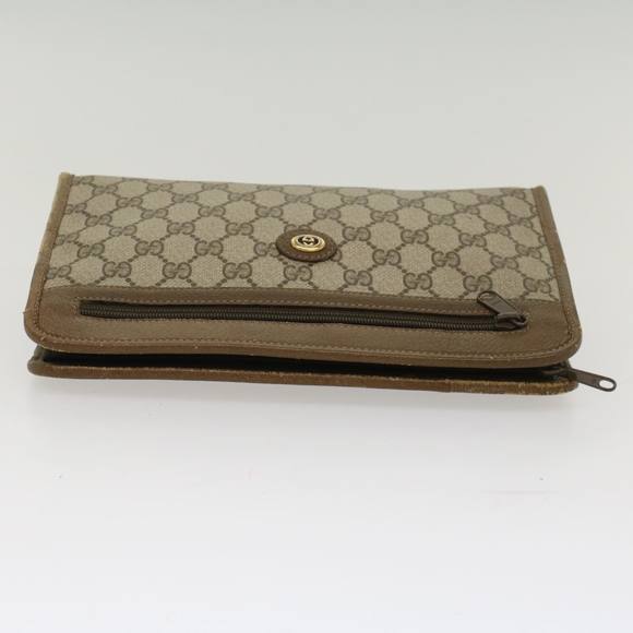 GUCCI GG Canvas Clutch Bag PVC Leather Beige Auth yk7935B - Picture 6 of 16
